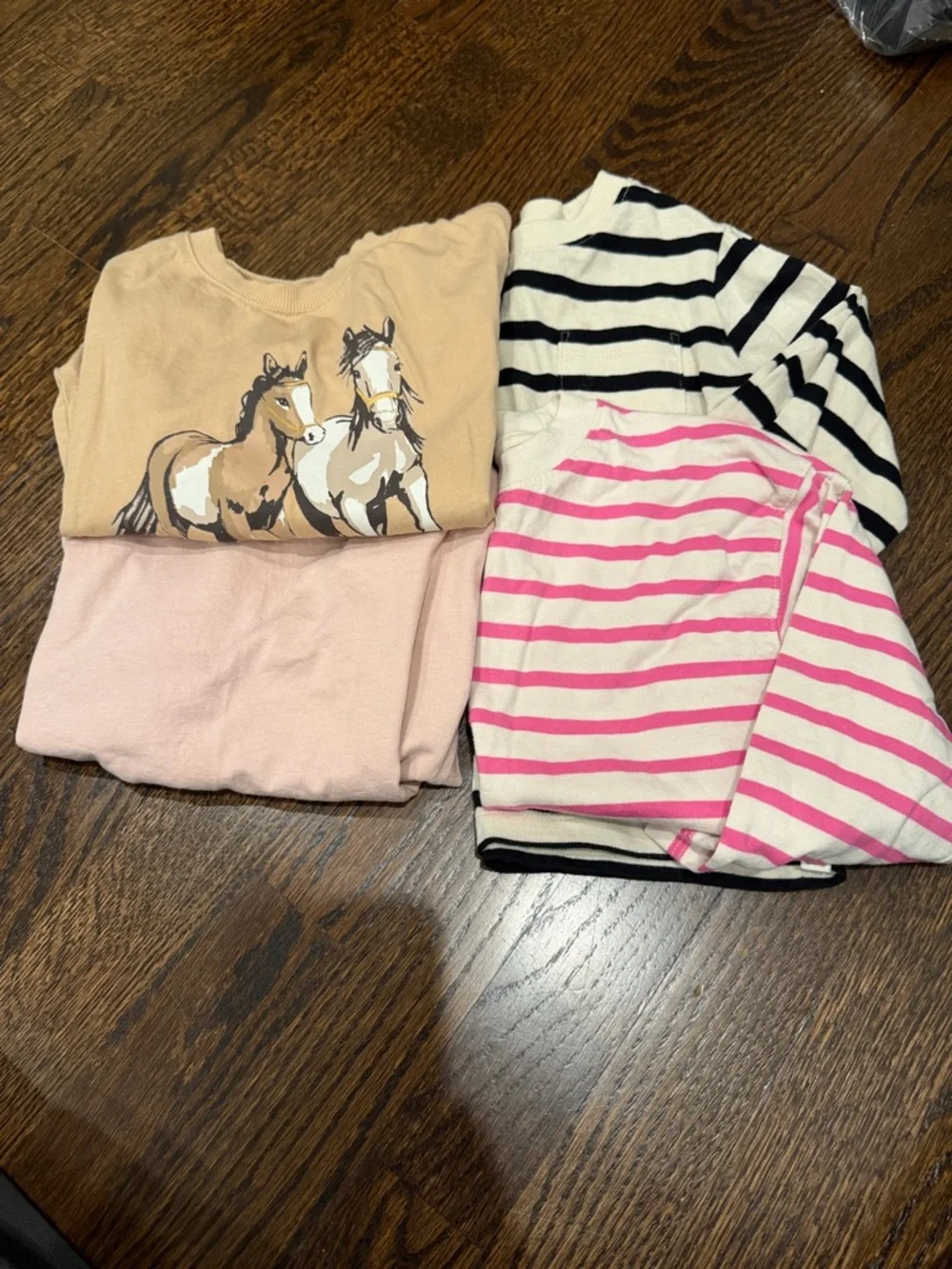 Girl 2T long sleeve pink stripe horse shirt bundle H&M Gap
